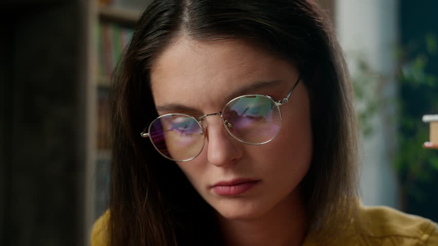 Caucasian tired woman girl high school student exhausted overwork teacher pupil student sad upset studying exam stress difficult learn problem education literature boring read books library university