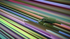 3d animation of sci-fi military spaceship warp drive travel explores space at high speed flies into neon energy portal tunnel making hyper jump, teleportation to new unknown world, another galaxy. - Powered by Shutterstock - Get 15% off with code: PIKWIZARD15