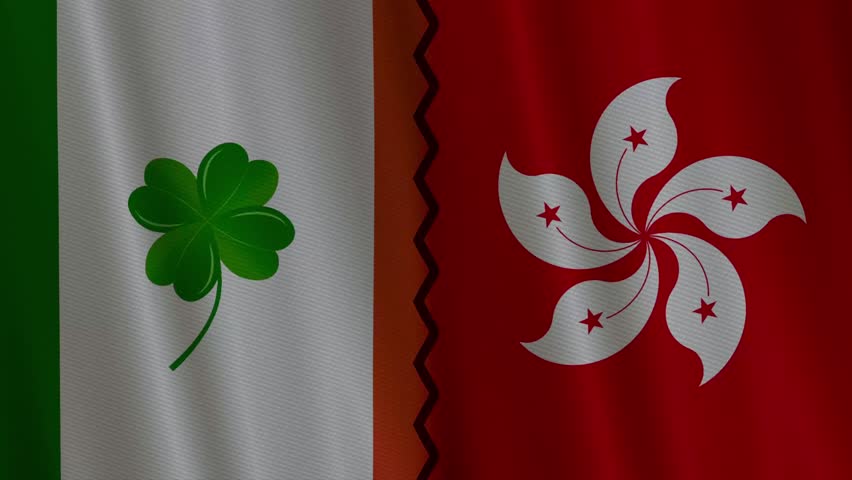 Professional 4K cricket match animation featuring Ireland vs Hong Kong . Designed with animated flags, smooth cricket ball motion , ideal for sports broadcasters and content creators.