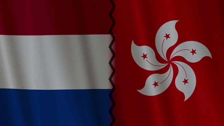 Professional 4K cricket match animation featuring Netherlands vs Hong Kong . Designed with animated flags, smooth cricket ball motion , ideal for sports broadcasters and content creators.