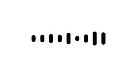 Minimal audio waveform animation in solid black on a white background. Short vertical bars pulse smoothly to visualize sound or voice. Suitable for music, audio content, and clean visual projects. - Powered by Shutterstock - Get 15% off with code: PIKWIZARD15