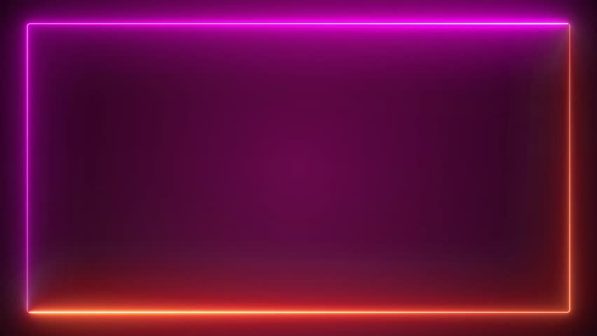 Abstract red and pink glowing neon border lines animated background video motion graphic