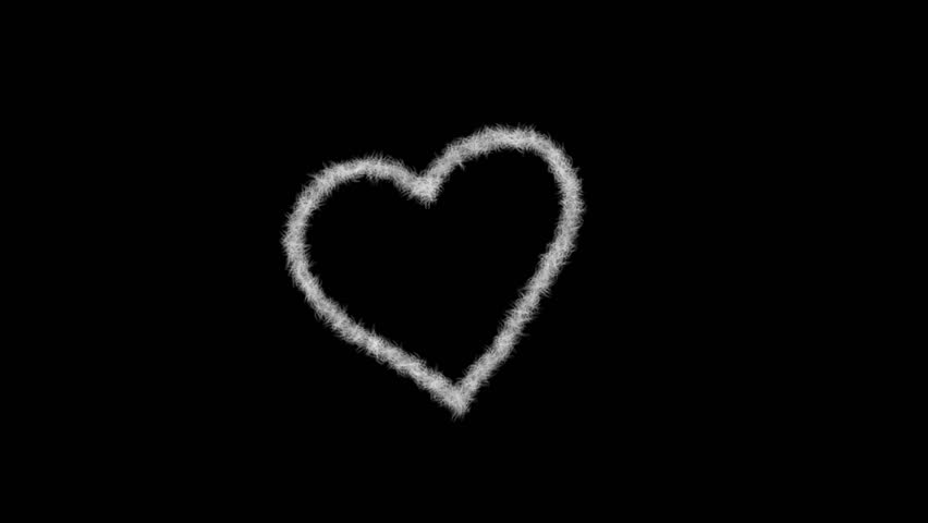 Easy to use Heart hand drawn scribble on black background