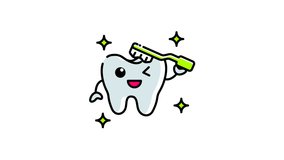 Smiling tooth brushing teeth suitable for dental hygiene concepts. Pediatric dentistry, oral care, oral health, dental products, children dentistry. - Powered by Shutterstock - Get 15% off with code: PIKWIZARD15