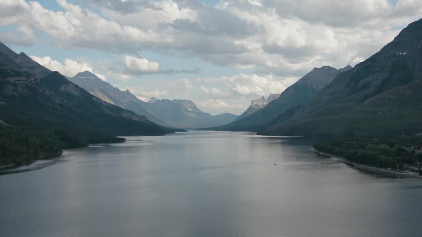 Handheld footage of Waterton lake park in Canada
