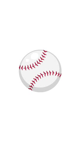 A baseball rotates and enlarges before dramatically shattering into fragments, transitioning through black, white, and green backgrounds in a seamless, high-contrast animation