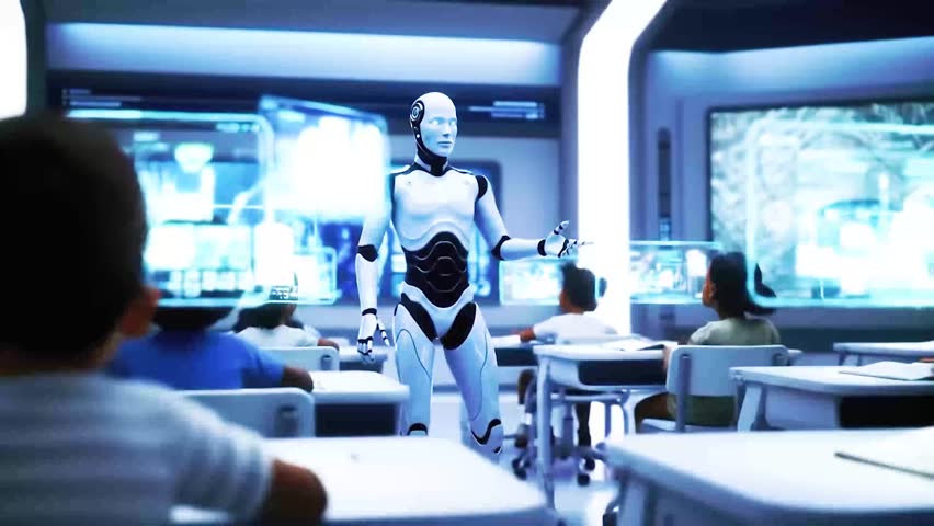 Cinematic visuals of advanced AI and robotics technology in futuristic environments. Includes humanoid robots, holographic interfaces, smart city scenes, and sci-fi labs. Perfect for tech promos, docu - Powered by Shutterstock - Get 15% off with code: PIKWIZARD15