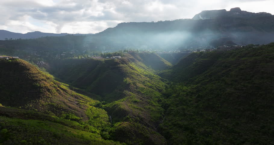 Lalibela Town In The Amhara Region Of Northern Ethiopia - Drone Shot