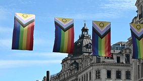 Pride in Central London, Regents Street, Plane Flies Over, London, United Kingdom - Powered by Shutterstock - Get 15% off with code: PIKWIZARD15