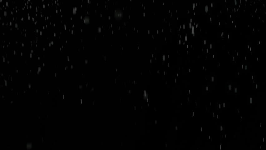Real Rain Isolated on Black Background, Overlay Video.