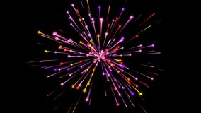 Multicolored radial particle burst with glowing streaks flying outward. Energetic animation in MOV format with transparent background. Great for festive or abstract intros. - Powered by Shutterstock - Get 15% off with code: PIKWIZARD15
