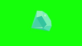 Turquoise diamond spins counterclockwise, flickers brightly, then snaps closed. 12-second green screen animation. - Powered by Shutterstock - Get 15% off with code: PIKWIZARD15