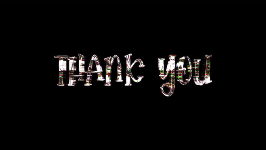Loop Thank you silver text shine glitch effect light motion animation title on black abstract background. promote advertising concept isolate using QuickTime Alpha Channel proress 444