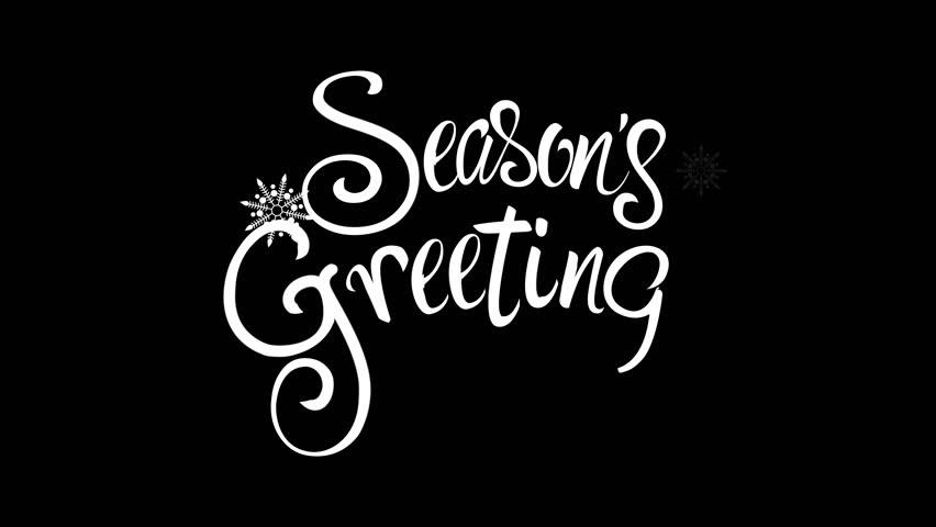 Elegant Season’s Greetings Text Animation, holiday typography with snowflakes and blinking star.