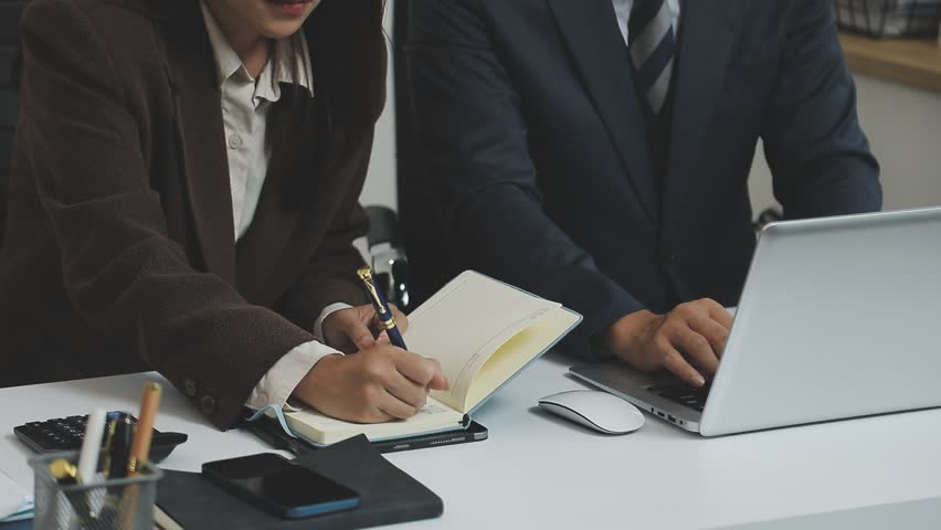 Group of Business People Meeting analysis financial plan, discussion, research with paperwork at office, accounting concept