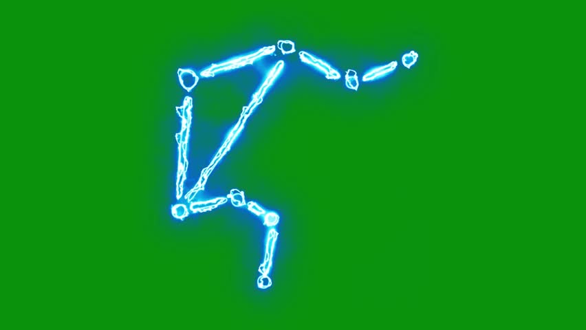 Zodiac sign Libra with lightning energy sparks on green screen background