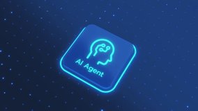 Animated 3D representation of a business process workflow flowchart. Features nodes for AI agent, customer response, order management, inventory, invoicing, and email notification. - Powered by Shutterstock - Get 15% off with code: PIKWIZARD15
