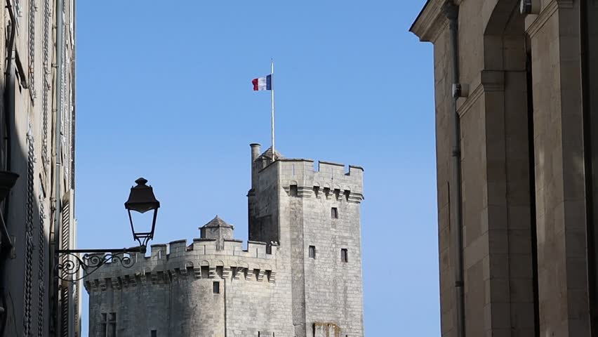 Old harbor and towers of La Rochelle in early summer morning, tourism in Charente Maritime, France.
Tour de La Chaine and Tour Saint Nicolas.
