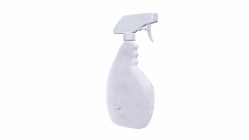 Cleaning spray bottle isolated on white