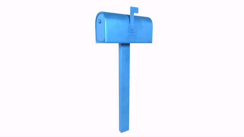 Blue mailbox isolated on white