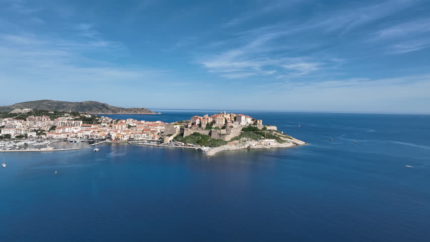 Fortified Old Town with Marina Along the Corsican Coastline