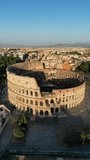 Rome Italy Colosseum Historical landmark aerial drone vertical video travel destination - Powered by Shutterstock - Get 15% off with code: PIKWIZARD15