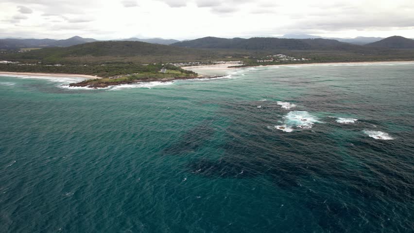 Idyllic Seascape At Hastings Point In NSW, Australia - Drone Shot