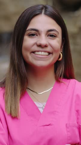 Nurse smiling in slow motion montage