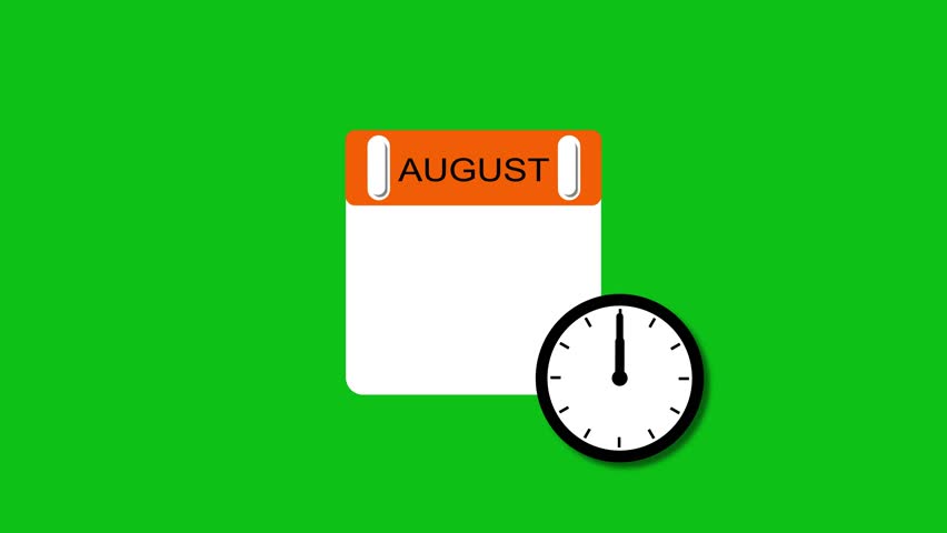 4K calendar animation August 21 date 2025 animation. clock and black background clean and stunning 4k animation.