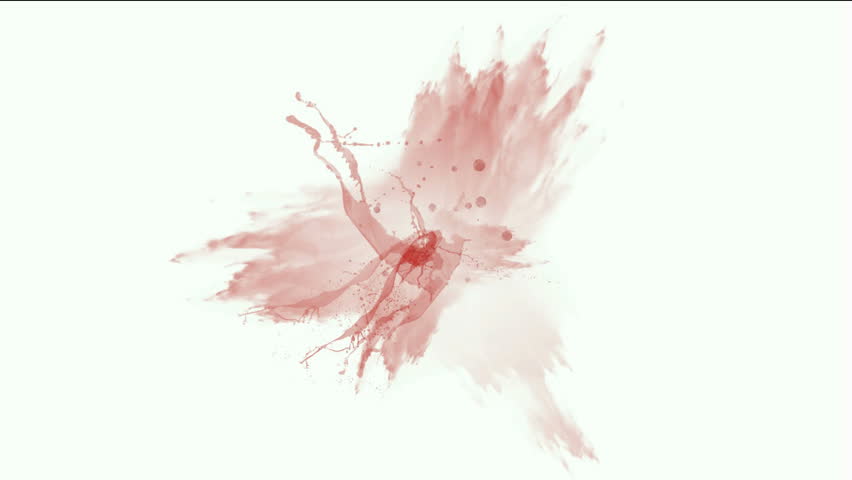 splash blood & red dyestuff ink.