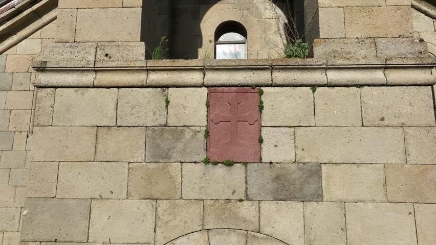 Aerial view of Surb Nshan Armenian Church in Akhaltsikhe, Georgia 2025 spring