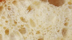 Soft crumb of white wheat sourdough Ciabatta bread texture circle rotation close up - Powered by Shutterstock - Get 15% off with code: PIKWIZARD15