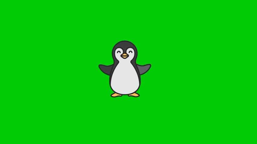 
Christmas penguin animation, myrealholiday, celebration, love, sea, south pole region, green background 