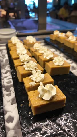 Gourmet Mini Cheesecakes on Ice at Dessert Buffet