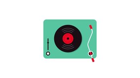4K animation of a vinyl record spinning on a turntable over a white background.	
 - Powered by Shutterstock - Get 15% off with code: PIKWIZARD15