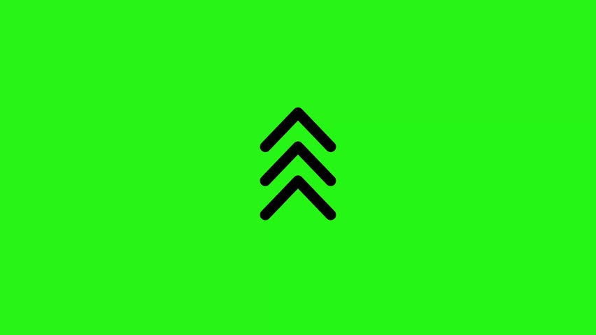 Swipe up arrow animation in 4K. Pointing icon on green screen background