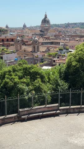 Rome, Italy - 05 29 2025: Panoramic view of Rome panorama and Vatican City with view of Saint Peter