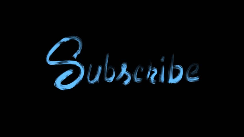 Hand drawn animated ‘Subscribe’ text with glowing brush strokes and smooth color-shifting effect. Rendered on a dark background, ideal for stylish intros, titles, and motion graphics.