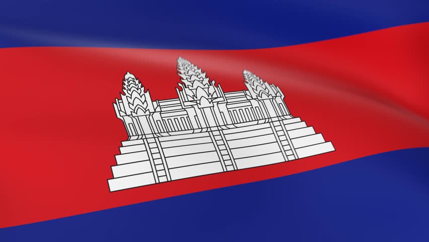 Cambodia Flag Looping Animation Background. High resolution 4K UHD quality in,  MP4 format. The codec on this video is H264, 30 FPS