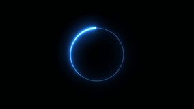 Abstract Glowing Blue Neon Circle with Glowing Border, Seamless Loop, 4K Vertical Animation on Black Background - Powered by Shutterstock - Get 15% off with code: PIKWIZARD15