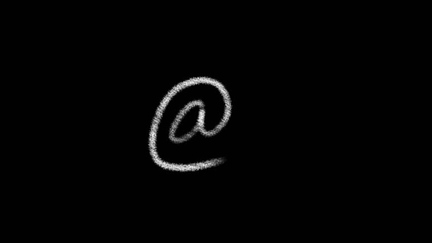 email symbol on black background