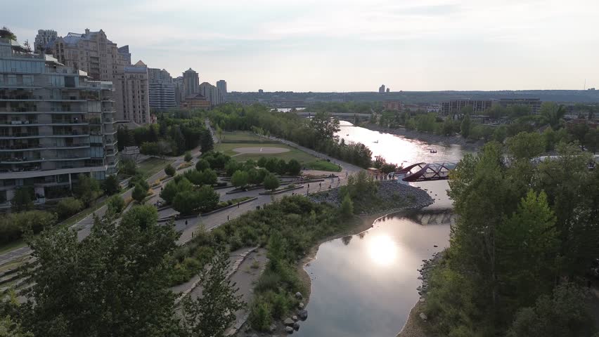 Reflection in Bow River - Calgary, Alberta, Canada