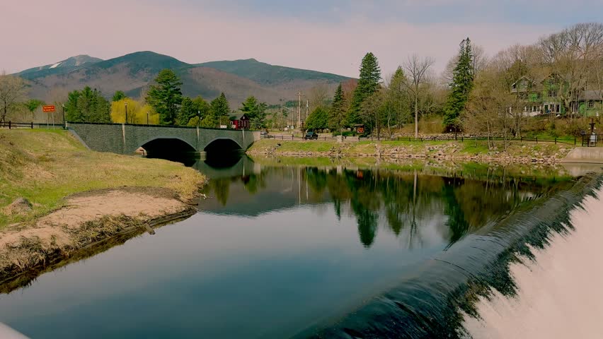 Lake Placid Waterfall Dam Surrounded by Nature