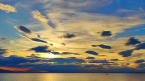 Orange and Golden Glitter Sunset Sky Calm Tranquil Sea Footage. - Powered by Shutterstock - Get 15% off with code: PIKWIZARD15