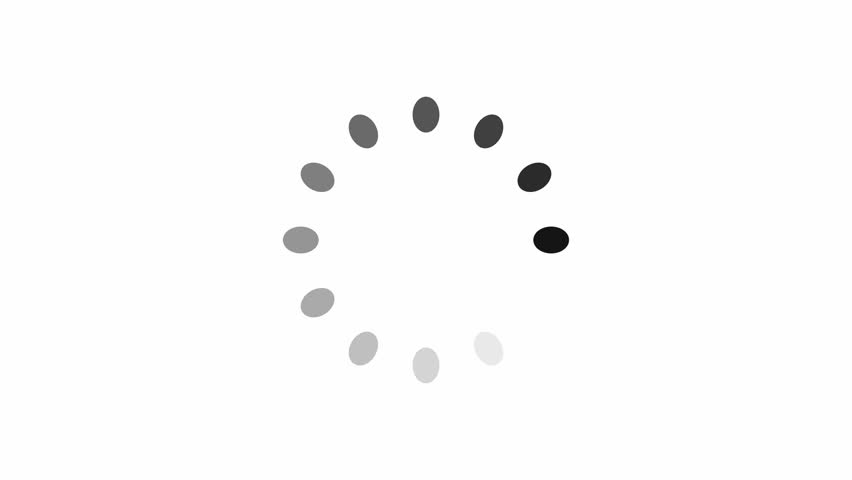 Animated spinning waiting icon on white background. Loading circle animation. Seamless Loop