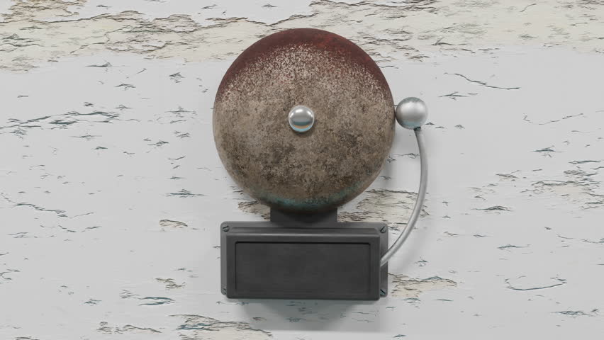 Old Rusty School Bell Ringing From Africa Return On A Damaged Wall