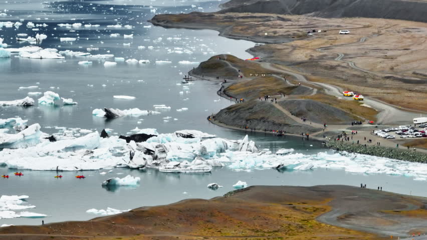 At the glacial lake Jökulsárlón in Iceland.