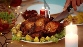 Thanksgiving Day dinner celebration with turkey and side dishes on the table - Powered by Shutterstock - Get 15% off with code: PIKWIZARD15