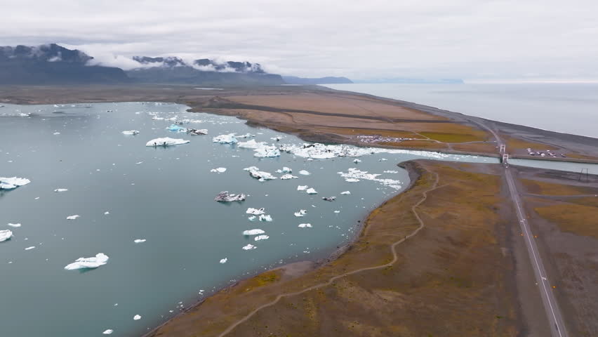 At the glacial lake Jökulsárlón in Iceland.
