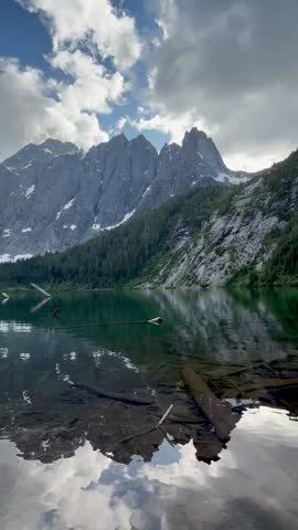 Beautiful lake reflection in the mountains 